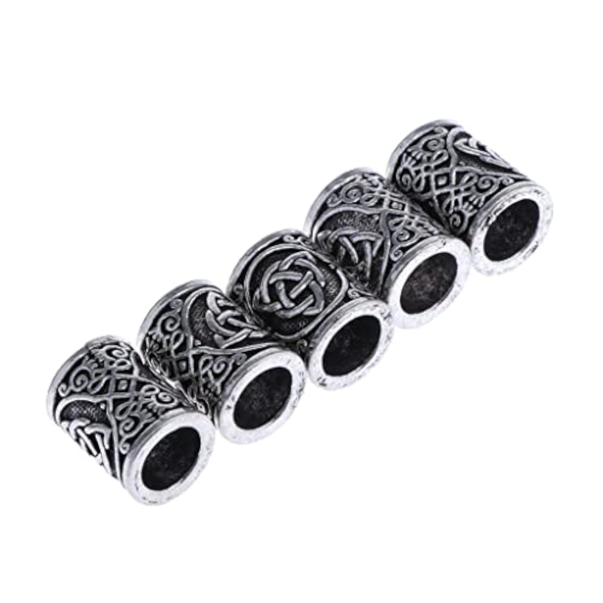 Antique Silver Norse Rune Beads for Hair Beard DIY Jewellery
